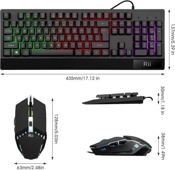 712wSNZpslL._AC_SL1500_.jpg Rii Gaming Keyboard and Mouse Combo,USB Wired,104 Keys RGB LED Backlit Keyboard with Wrist Rest for PC/Laptop (Black)