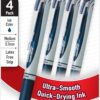 Pentel EnerGel RTX Liquid Gel Pens, Medium (0.7mm), Navy Blue Ink, 4-pk (BL77PF4CA)