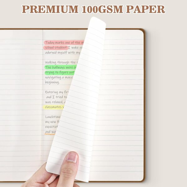 713R-QT3mL._AC_SL1500_.jpg OMEYA 4 Pack Lined Journal Notebooks for Work, 100gsm Thick Paper, 5.7"x 8.3", College Ruled A5 Notebook Bulk, Leather Journal for Writing, Hardcover Notebooks for School, Office, Journal for Men