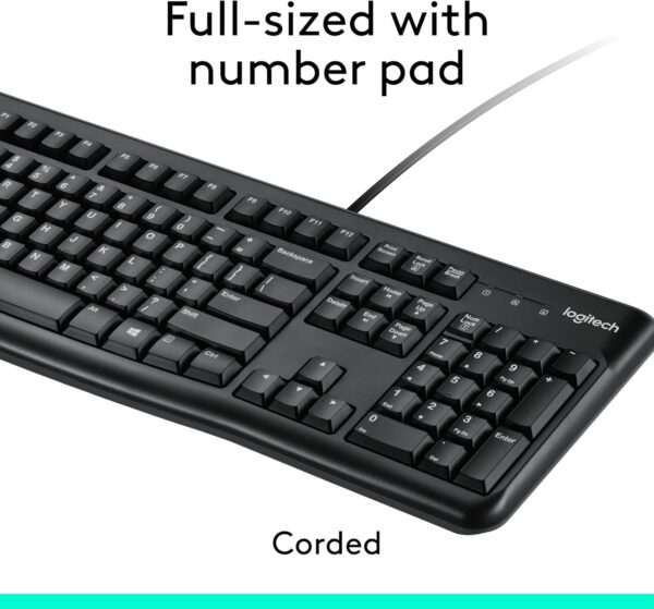 713V5BVUwqL._AC_SL1500_.jpg Logitech MK120 Wired Keyboard and Mouse Combo for Windows, Optical Wired Mouse, Full-Size, USB, Compatible with PC, Laptop - Black