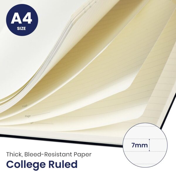 Taja Large Spiral Lined Journal for Women, 8.5" x 11" Notebooks for Work Collge Ruled, A4 Aesthetic Cute Journaling Notebooks for Writing, Plastic Cover, Celestial