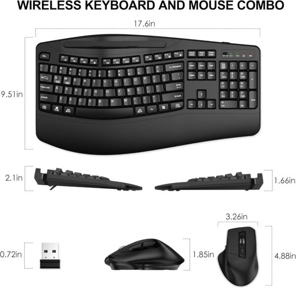 714fKby4LL._AC_SL1500_.jpg Wireless Keyboard and Mouse Combo, 2.4G Full Size Wave Keys Ergonomic Keyboard with Wrist Rest, Phone Holder, 3-Level DPI Adjustable Wireless Ergonomic Mouse for Windows, Mac Desktop/Laptop/PC(Black)