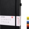 Deziliao Lined Journal Notebooks with Pen Loop, Hardcover Notebook Journal Deziliao Lined Journal Notebooks with Pen Loop, Hardcover Notebook Journal for Work, 100Gsm Premium Thick Paper with Inner Pocket, Medium 5.7"x8.4", (Black, Ruled)