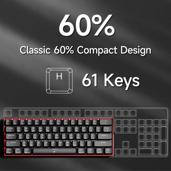 717O3bBTa1L._AC_SL1500_.jpg KEMOVE K61SE Gaming Mechanical Keyboard, 60 Percent Wired RGB Backlit N-Key Rollover Compact Mini 61 Keys Keyboard for PC Laptop, Blue Switch