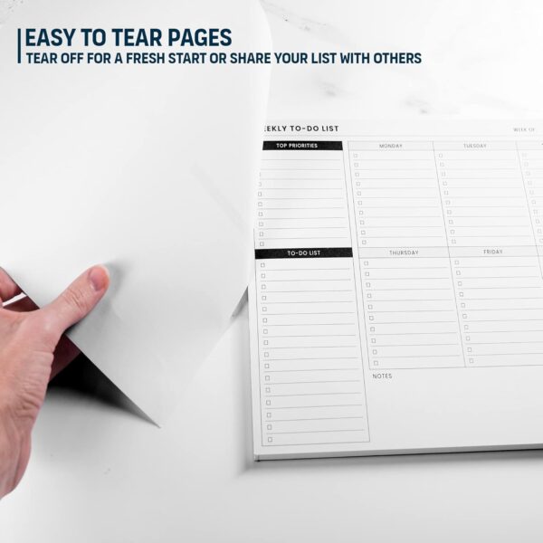 718YdGlOpIL._AC_SL1500_.jpg Weekly Planner Pad: To Do List Desk Notepad with Multiple Sections - 8.5x11" 52 Sheets - Undated Tear Off Notebook Calendar - Habit Planning Tracker, Task Goal Checklist Organizer - Agenda Plan Pad