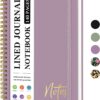 ZOTIA Lined Spiral Journal Notebook for Women, A5 College Ruled Journals for Writing, Hardcover Notebooks for Work, Note taking and Office School Supplies,140 Pages - Purple