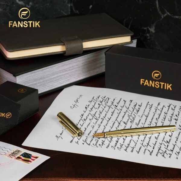 719ZTlvAZkL._AC_SL1500_.jpg Customized Gold Luxury fountain pen, fancy gift set for women, Real 24K Gold Plating, Professional executive pen gift set for men (Lux Custom-fountain Gld)