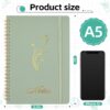 Joyberg Aesthetic Spiral Notebook, 2PCS Cute Notebook, 8.3" x 6" Notebook For Women, A5 Spiral Journal Notebook for Office/School/Home (Green & Beige)