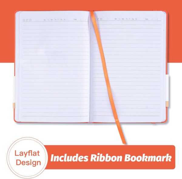 71BS8pxjosL._AC_SL1500_.jpg SUIN Hardcover-Journal-Notebooks, A5 Lined Journals Notebook for Writing 200 Pages, 8.2 x 5.5 inch, Classic Ruled Notebooks for Work/Travel/College (Orange- 1 Pack)