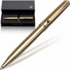 Customized Gold Luxury ballpoint pen, fancy gift set for women, Real 24K Gold Plating, Professional executive pen gift set for men (Lux Custom-BallPoint Gld)