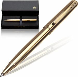 Customized Gold Luxury ballpoint pen, fancy gift set for women, Real 24K Gold Plating, Professional executive pen gift set for men (Lux Custom-BallPoint Gld)