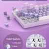 71DgUfFZpvL._AC_SL1500_.jpg MageGee SKY98 Mechanical Gaming Keyboard, 96% Gasket Hot Swappable Wired Custom Creamy Keyboard with 5-Layer Sound Dampening, RGB Backlit, NKRO for Win/Mac (Violet, Violet Switch)