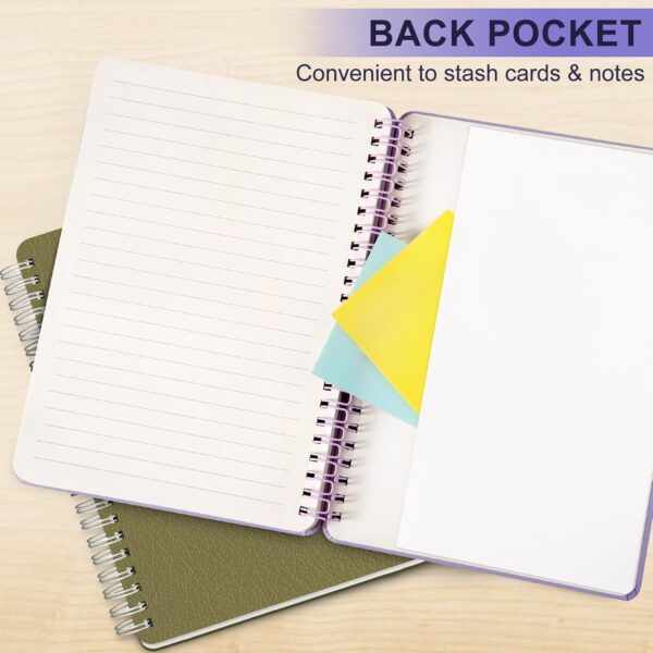 ABERLLS Purple Lined Spiral Journal Notebook with 160 Pages, 8×5.7in, A5 Spiral Notebook, Journaling Notebooks for Work, School, Women, Men, College Ruled Spiral Notebook, Hardcover Leather Journals