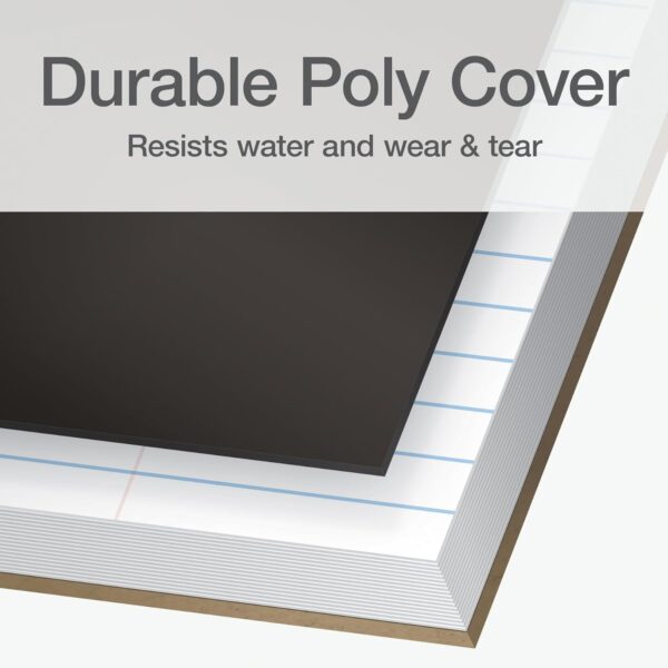 Oxford 1 Subject Spiral Notebook, Notebooks for School, Plastic Covers, Back to School Supplies, Wide Ruled, 100 Sheets, 5 Pack, Assorted Primary Colors: Black, Blue, Red, Green and Yellow (1009290)