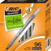 BIC Round Stic Xtra Life Ballpoint Pens - Medium Point 1.0mm, Ultra Long Lasting and Consistent Ink Flow, Bulk Pack of 96 Black Pens