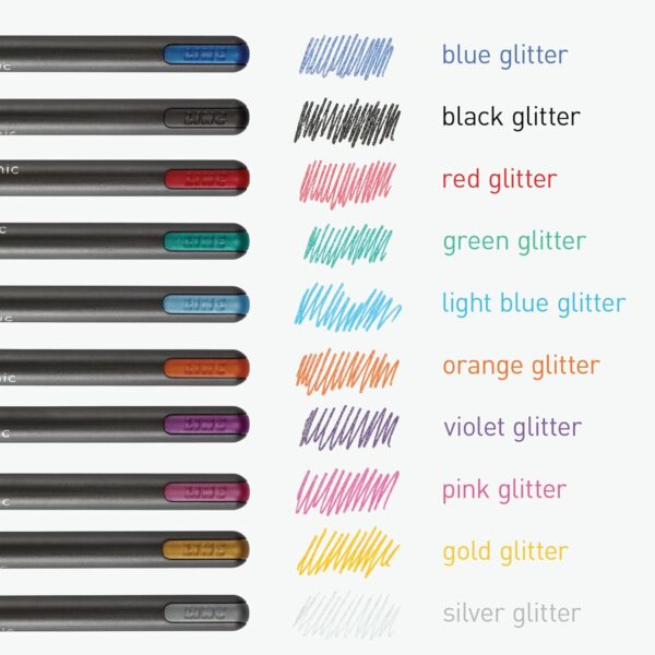 71J1JywDP6L._AC_SL1500_.jpg Pentonic Glitter Gel Pens, 10 Count, 10 Assorted Colors, 1.0 mm Bold Point, Smooth Writing For Journaling, Notetaking & Art Projects (1002365)