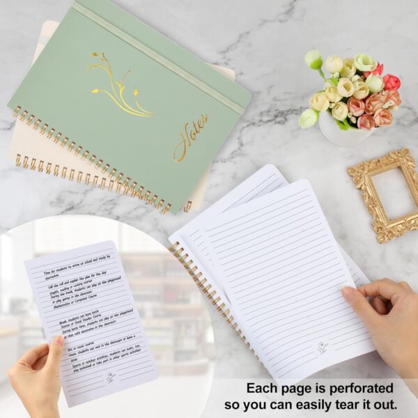 Joyberg Aesthetic Spiral Notebook, 2PCS Cute Notebook, 8.3" x 6" Notebook For Women, A5 Spiral Journal Notebook for Office/School/Home (Green & Beige)