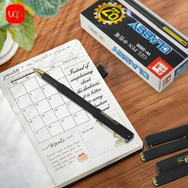 WQN WUQIANNIAN 8 Pack Gel Pens for Women Men, 0.7mm Quick Drying Bullet-point Black Ink Pens, Smooth Writing Pens for Note-Taking, Office School Supplies, Gifts.