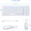 71KGqfWBOcL._AC_SL1500_.jpg Wireless Keyboard and Mouse Ultra Slim Combo, TopMate 2.4G Silent Compact USB 2400DPI Mouse and Scissor Switch Keyboard Set with Cover, Batteries Included, for PC/Laptop/Windows/Mac - White