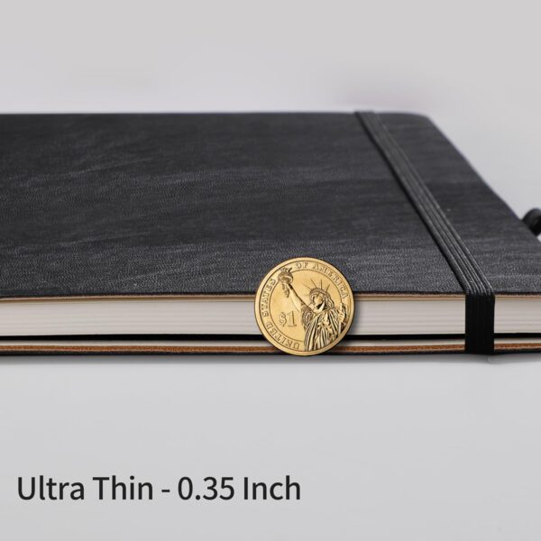 RETTACY Lined Journal Notebook, 96 Numbered Pages, A4 Large Size (8.5'' x 11''), for Men & Women, Journaling, Writing, Work & Office, Leather Softcover, 100 GSM Thick Paper (Brown)