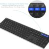 Arteck HB192 Universal Bluetooth Keyboard Multi-Device Stainless Steel Full Size Wireless Keyboard for Windows iOS Android Computer Desktop Laptop Surface Tablet Smartphone Rechargeable Battery