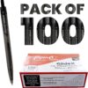 AKVINQ® GlideX Retractable Ballpoint Pens – Black Ink – 1.0 mm Bold Tip – Smooth Writing, Quick Dry, Low-viscosity ink, No Smudge – 100 Pens Bulk Pack for Office & School Supplies