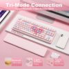 YUNZII B87 Wireless Mechanical Keyboard,QMK/VIA Programmable,TKL Layout 87 Keys,BT/2.4G/USB-C,Hot Swap Gasket Mount RGB Backlit Gaming with Wrist Rest for Win/Mac (Pink, Cocoa Cream V2)