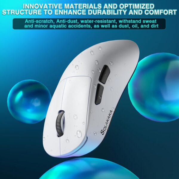 CORBOBO SOLAKAKA SM850 - Wireless Gaming Mouse - Programmable Buttons,24000 DPI Adjustable, Lightweight, Ergonomic Computer Wireless Mouse, BT5.1/2.4G/Wired, PC Gaming & Office Mice for Win/Mac/Linux