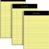 Oxford 5 x 8 Inch Legal Pads, 3 Pack, Narrow Ruled on Both Sides, Canary Yellow Paper, 50 Perforated Sheets Per Writing Pad, Proudly Made in the USA (1017033)
