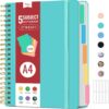 Hardcover Spiral Journal Notebooks for Work With Removable Dividers & Tabs, 8.5"x11" 5 Subject Notebook for Note Taking & Organizer, A4 College Ruled Lined Journal for Women & Writing, Aquamarine, 280 Pages