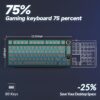 AULA S75 PRO Wireless Mechanical Keyboard with Screen&Knob, Tri-Mode Hot Swappable Gaming Keyboard 75%, Pre-lubed Switches, RGB Backlit, Side Printed PBT Keycaps, Creamy Sounding Computer Keyboards