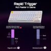 LEMOKEY P1 HE 75% Wireless Custom Mechanical Gaming Keyboard with Gateron Double-Rail Magnetic Switches Knob Version, QMK 2.4 GHz Bluetooth 5.2 RGB Backlight Compatible with Mac Windows Linux-White