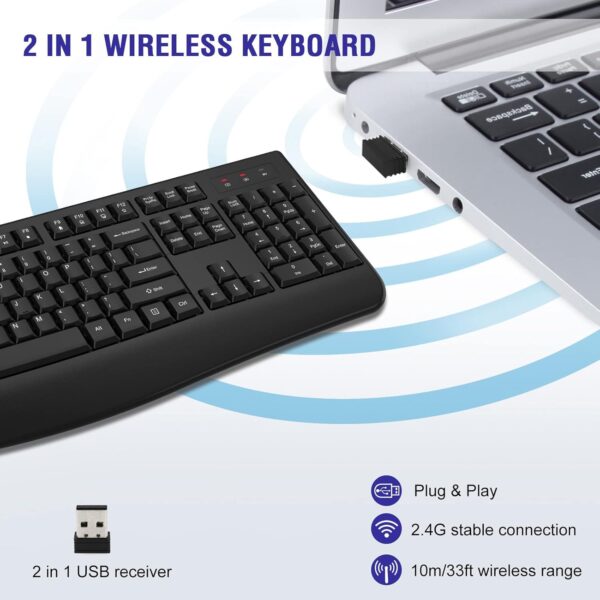 71Q4rPqGSyL._AC_SL1500_.jpg Wireless Keyboard, 2.4G Full-Sized Ergonomic Wireless Computer Keyboard with Wrist Rest for Windows, Mac OS Laptop/PC/Desktop/Notebook(Black)