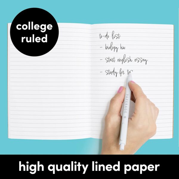 PAPERAGE 6-Pack Composition Notebook Journals, 120 Pages, Kraft Cover with Jewel Tone Spines, College Ruled Lined Paper, Small Size (8 in x 5.75 in) – for Home, Office or School Supplies