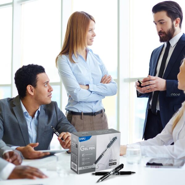 71QKtOfN0VL._AC_SL1500_.jpg deli Gel Pens, 50 Pcs Retractable Pens Black Ink, Medium Point Pen 0.7mm, Smooth Writing, Fast Dry, No Bleed for Journaling Note Taking, Home School Office Supplies