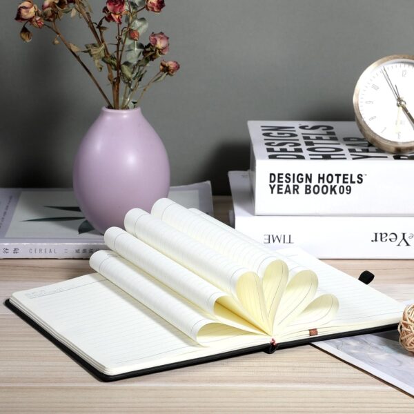 Nextnoid Lined Notebook Journal for Men - 120 GSM Thick Paper - 160 Pages - A5 Hardcover Notebook for Work - Ideal for Writing, Journaling, and Note-Taking (Black)