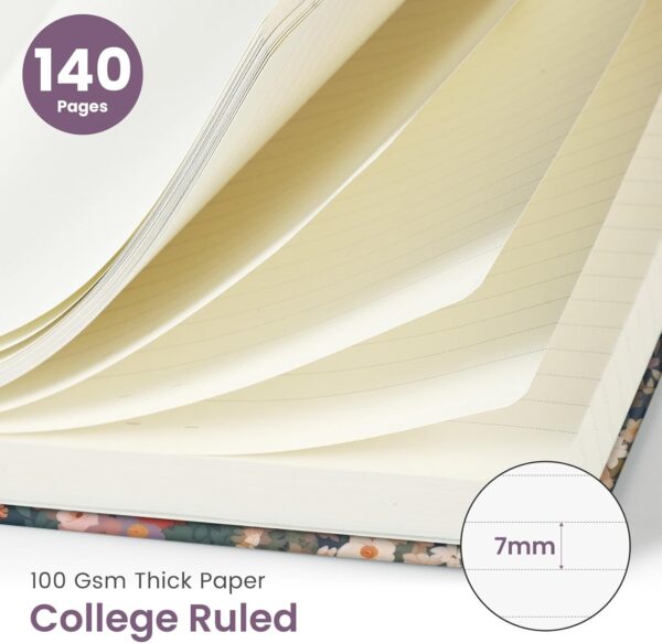 Taja Lined Spiral Journal Notebook for Women, A5 Cute College Ruled Hardcover Notebook for Work & Note Taking, Pretty Journal for Writing, 140 Pages, Flower Garden