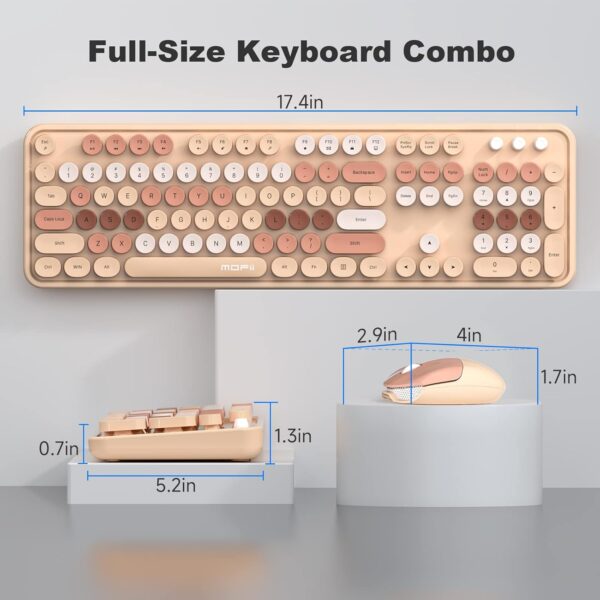 71R3woJOJGL._AC_SL1500_.jpg MOFII Wireless Keyboard and Mouse Combo,2.4GHz Retro Full-Size Keyboard with Number Pad and Cute Wireless Mouse for Computer PC Desktops Laptop WindowsxP/7/8/10(Milk Tea Colorful-B)