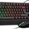 Rii Gaming Keyboard and Mouse Combo,USB Wired,104 Keys RGB LED Rii Gaming Keyboard and Mouse Combo,USB Wired,104 Keys RGB LED Backlit Keyboard with Wrist Rest for PC/Laptop (Black)