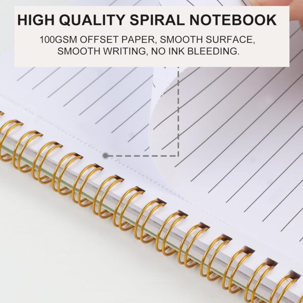 Joyberg Aesthetic Spiral Notebook, 2PCS Cute Notebook, 8.3" x 6" Notebook For Women, A5 Spiral Journal Notebook for Office/School/Home (Green & Beige)
