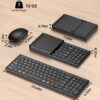 Foldable Keyboard and Mouse, Folding Bluetooth Keyboard Mouse Combo, 2.4G Wireless + Bluetooth5.1 x 2, Portable Wireless Rechargeable Travel Keyboard Mouse for Windows Android MacOS iOS