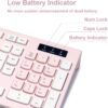 Wireless Keyboard and Mouse Combo, Reccazr 2.4G Full-Sized Keyboard and Mouse Cordless, 3 DPI Adjustable Mouse, Dual-System Keyboard for Computer/Laptop/Windows/Mac (Pink & White)