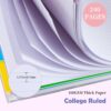 5 Subject Notebook College Ruled, A5 Spiral Notebook with Removable Pocket Dividers Tabs, Lined Organizer Notebook Journal for Women, 240 Pages Notebooks for Work School Note Taking, Purple Marble
