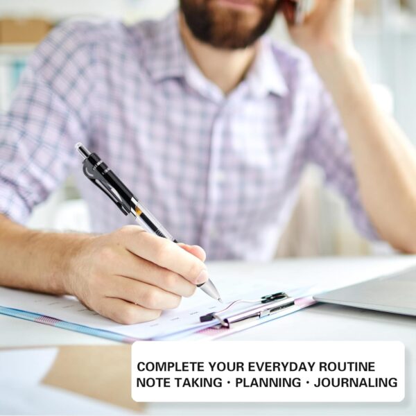 71UoR06MmEL._AC_SL1500_.jpg Horsebe 30pcs Black Gel Ink Pens for Writing, 0.5 mm Pens Fine Point Smooth Writing Pens for Journaling, Bulk Retractable Rollerball Pens for School Office.