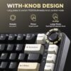 YUNZII B75 Mechanical Keyboard,75% Layout with Knob,Hot Swappable RGB Backlit Gasket Mounted, Creamy Typing, Double-Shot PBT Keycaps,Cherry Profile,for Win/Mac (Black, Blue Grey Tactile Switch)
