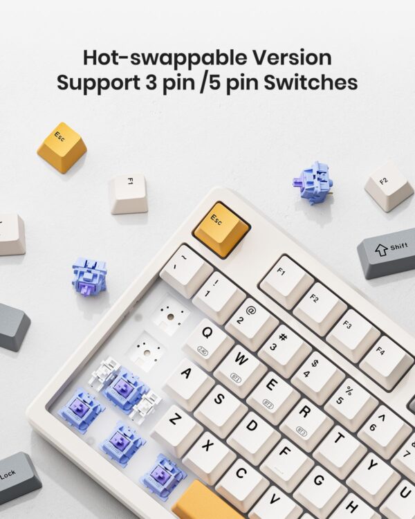 71UtzTv7lJL._AC_SL1500_.jpg Wireless Mechanical Keyboard,Gasket Mounted with Creamy Sound,Bluetooth/2.4GHz/USB-C,Custom Hot Swappable,RGB Backlit,75% Compact Layout for Gaming/Typing/Win/Mac/PC (Retro Beige,Linear Switch)