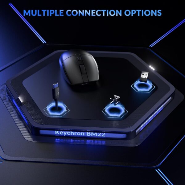 Keychron BM22 Wireless 2.4 GHz Mouse, Launcher Support PAW3212 Sensor 76g Lightweight Ergonomic Design, 2400 DPI 1000 Hz Polling Rate Compatible for Mac Windows Linux