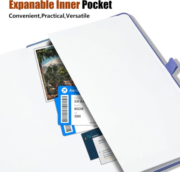 Lined Journal Notebook, A5, 192 Pages 100 GSM Thick Paper, Hardcover Leather College Ruled Journal for Writing, Men Women, Journaling, Daily, Work, Office, Home School Business(Purple)