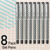 WQN WUQIANNIAN 8 Pack Black Ink Gel Pens, 0.5mm Quick Drying Writing Pens for Women Men, Smooth Ballpoint Pens for Note-Taking, Office School Supplies, Gifts.