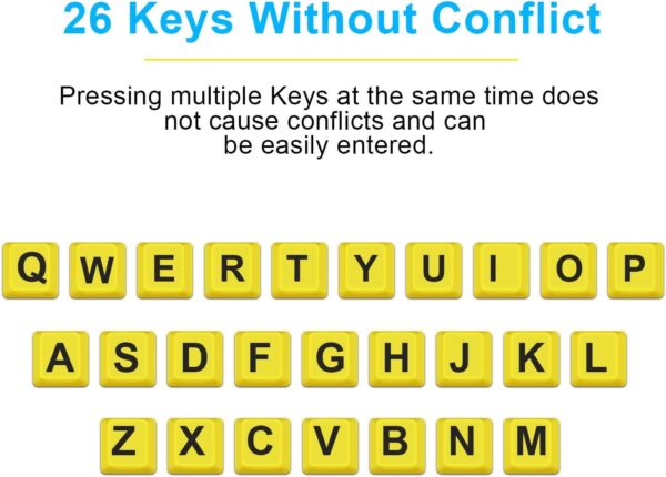 71WVMm1cSVL._AC_SL1500_.jpg BOOGIIO Large Print Computer Keyboard, Wired USB High Contrast Keyboard with Oversized Print Letters for Visually Impaired Low Vision Individuals (Yellow+Black)